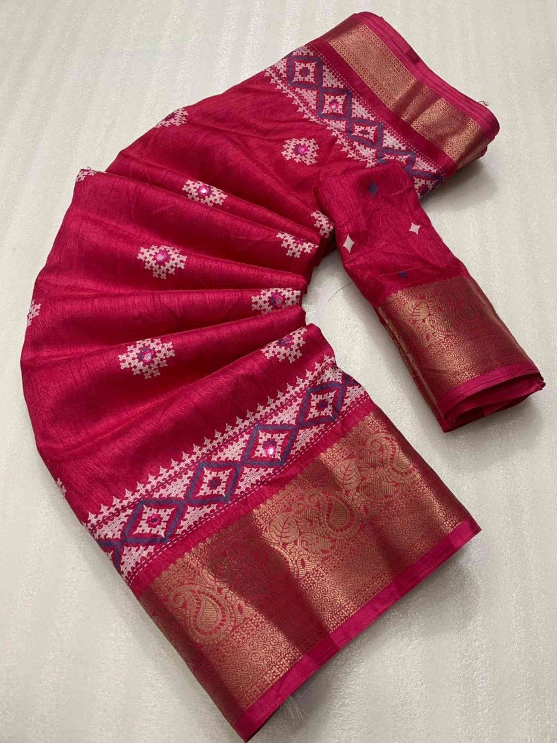 Pink Cotton Silk Saree