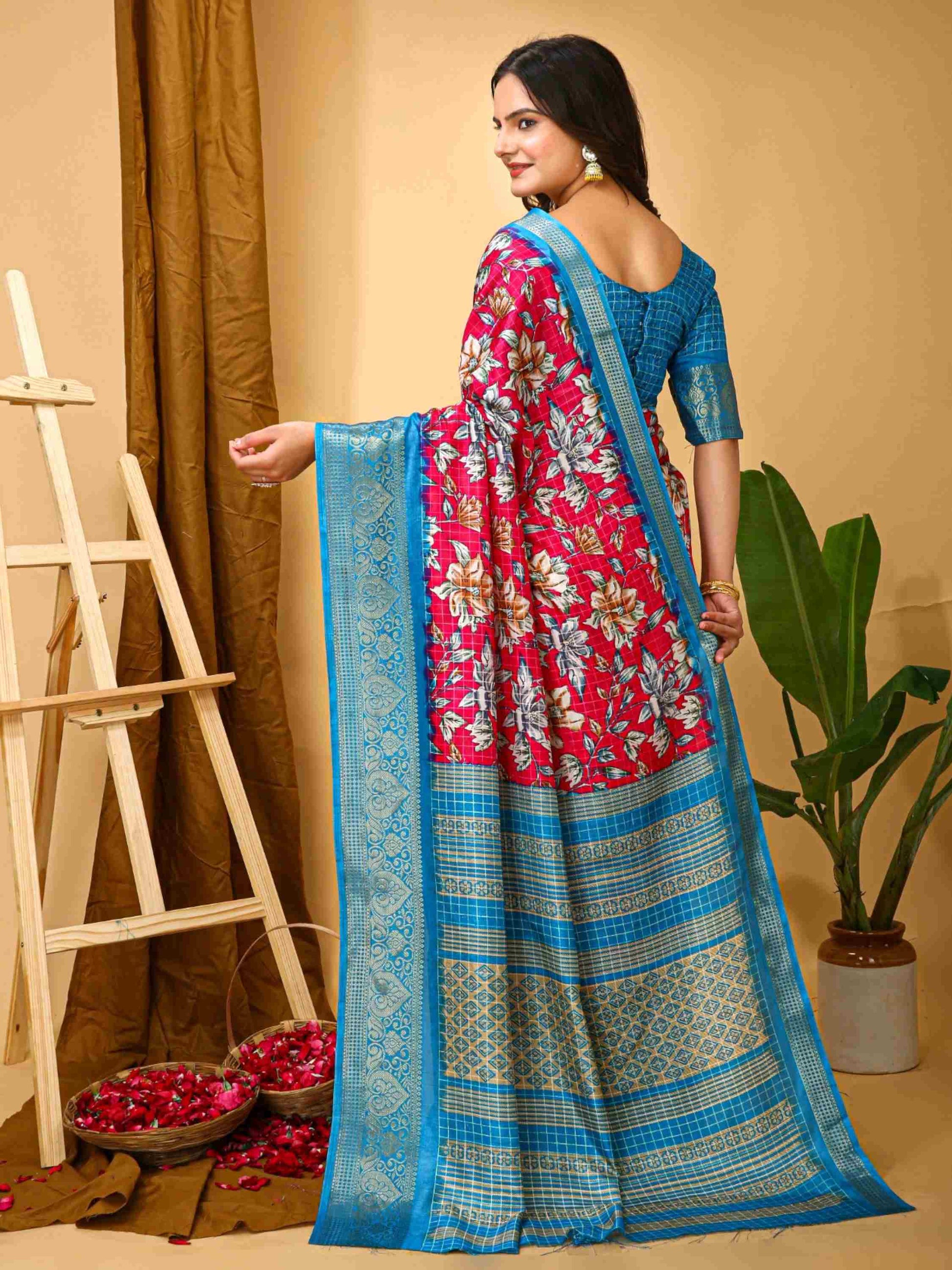 Pink Dola Silk Cotton Saree