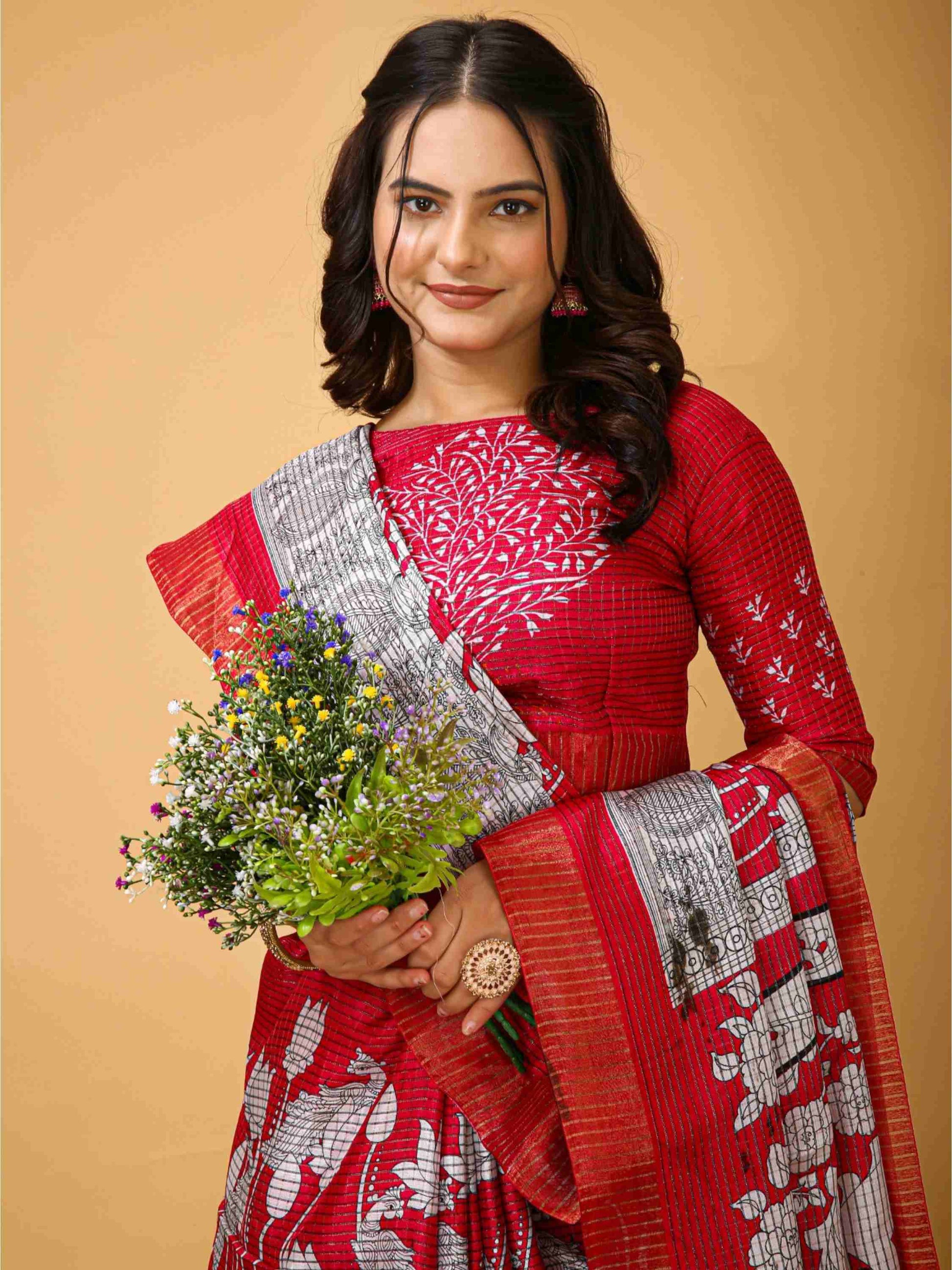 Pink Handloom Cotton Saree
