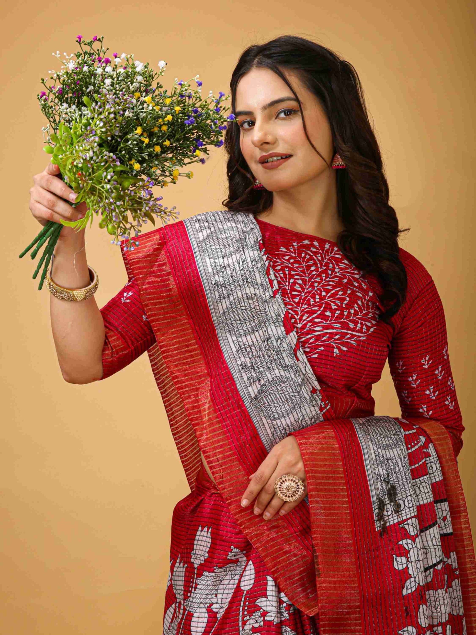 Pink Handloom Cotton Saree