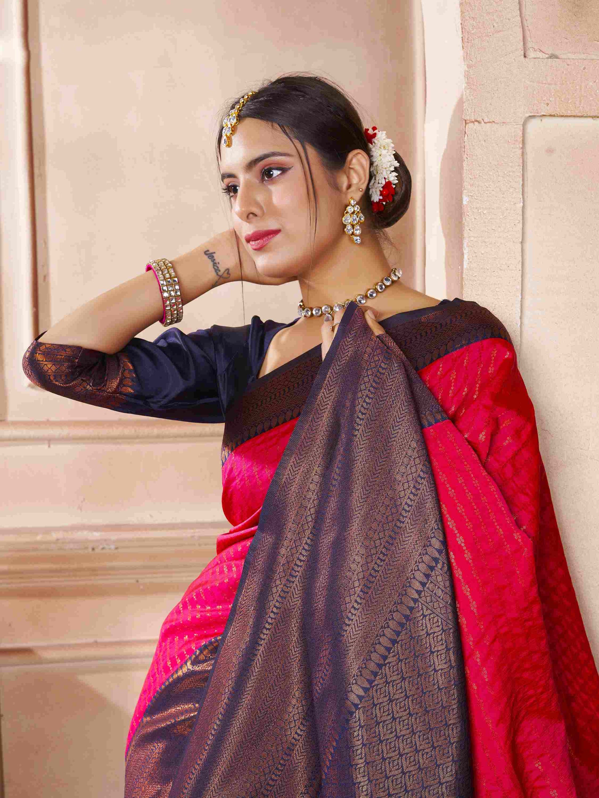 Pink Kanjivaram Silk Saree