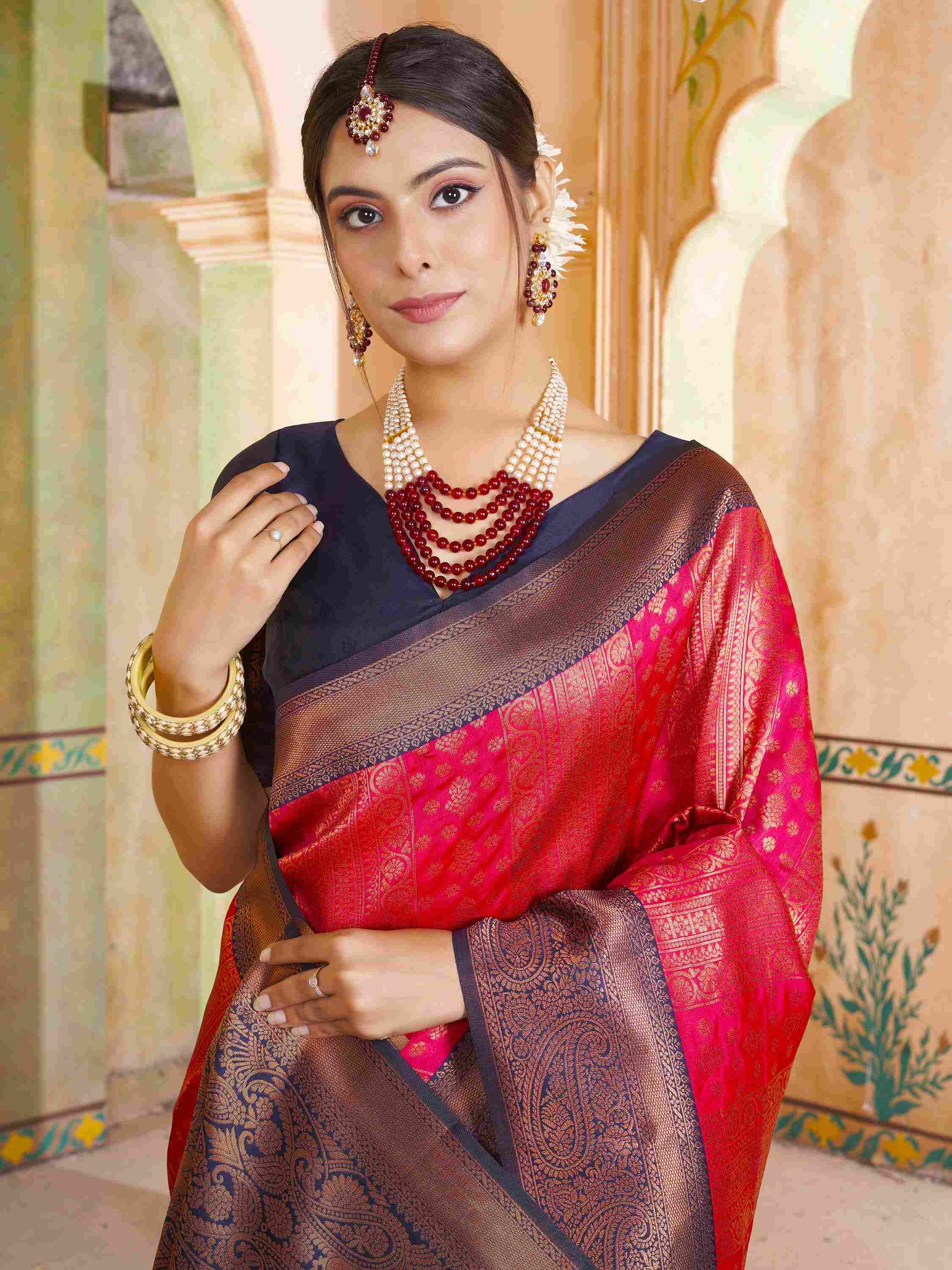 Pink Kanjivaram Silk Saree