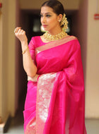 Pink Organza Saree