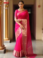 Pink Organza Saree