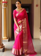 Pink Organza Saree