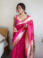 Pink Paithani Silk Saree