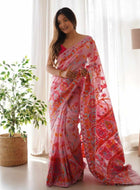 Pink Pashmina Saree