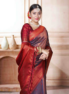 Plum Kanjivaram Silk Saree