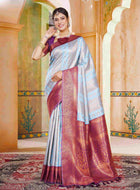 Powder Blue Kanjivaram Silk Saree