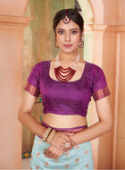 Powder Blue Kanjivaram Silk Saree