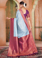 Powder Blue Kanjivaram Silk Saree