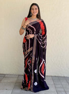 Pure Mulmul Cotton Saree Black