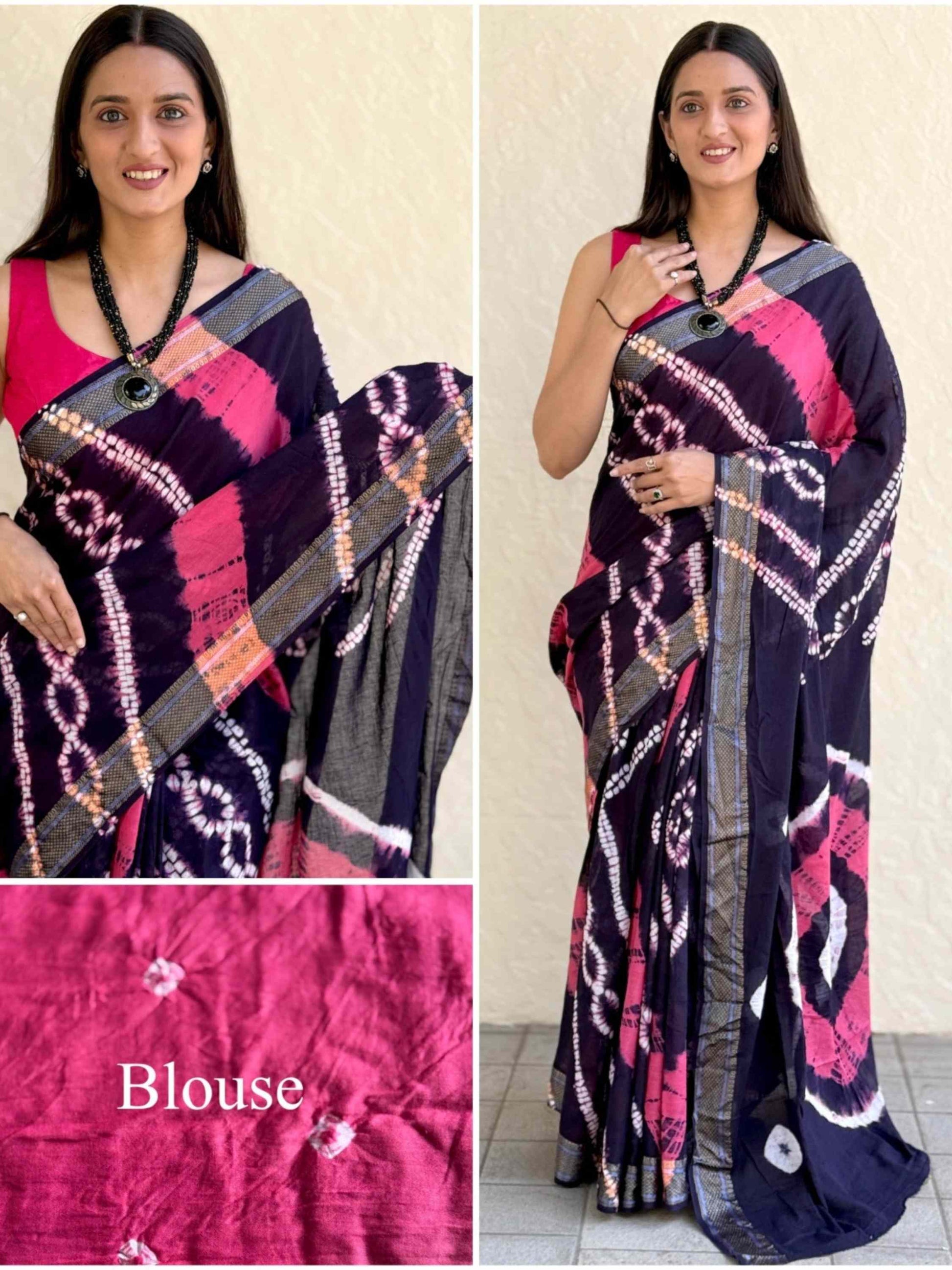 Pure Mulmul Cotton Saree Blue