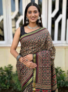 Pure Mulmul Cotton Saree Blue