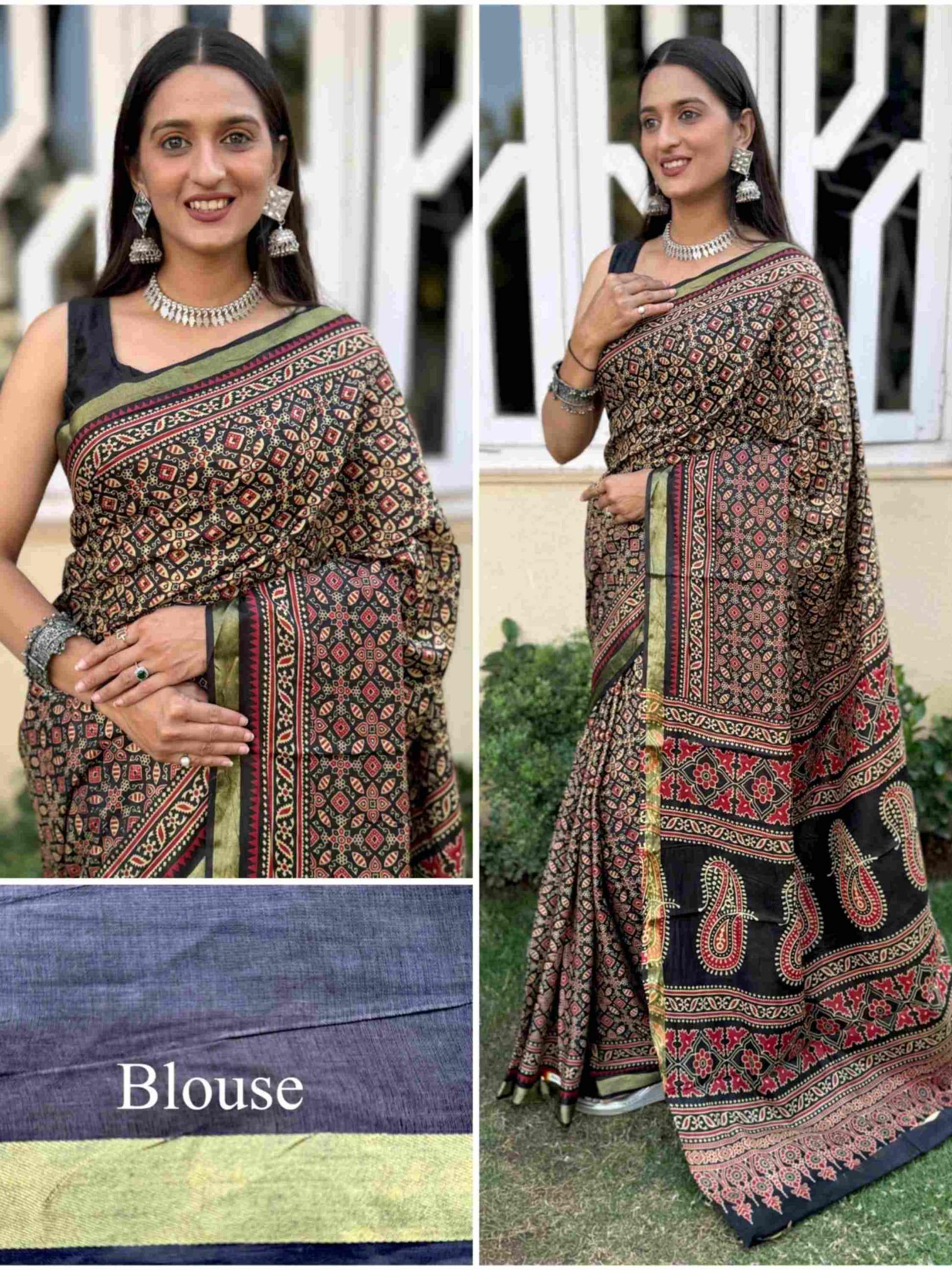 Pure Mulmul Cotton Saree Blue