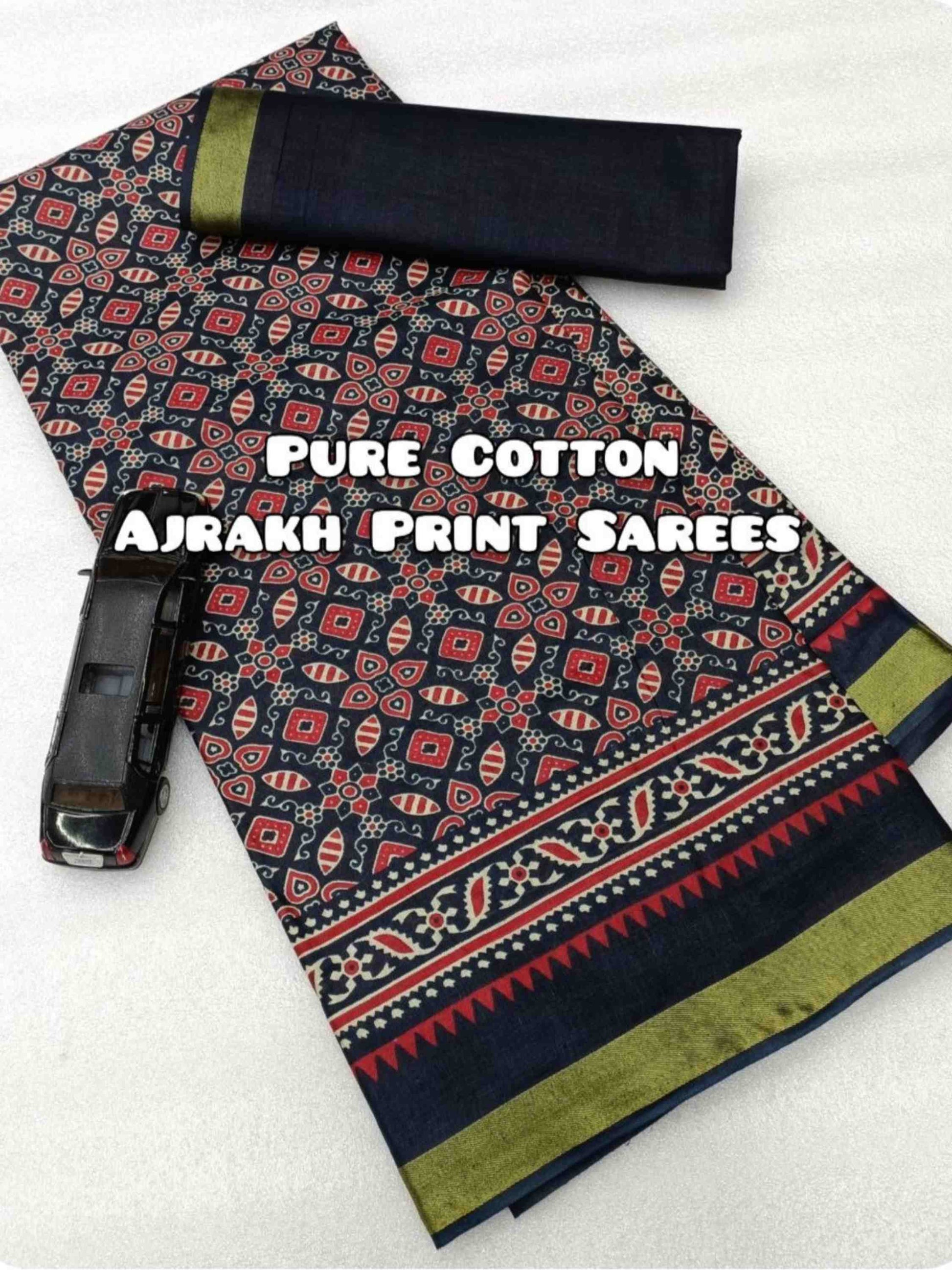 Pure Mulmul Cotton Saree Blue
