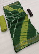Pure Mulmul Cotton Saree Green
