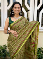 Pure Mulmul Cotton Saree Green