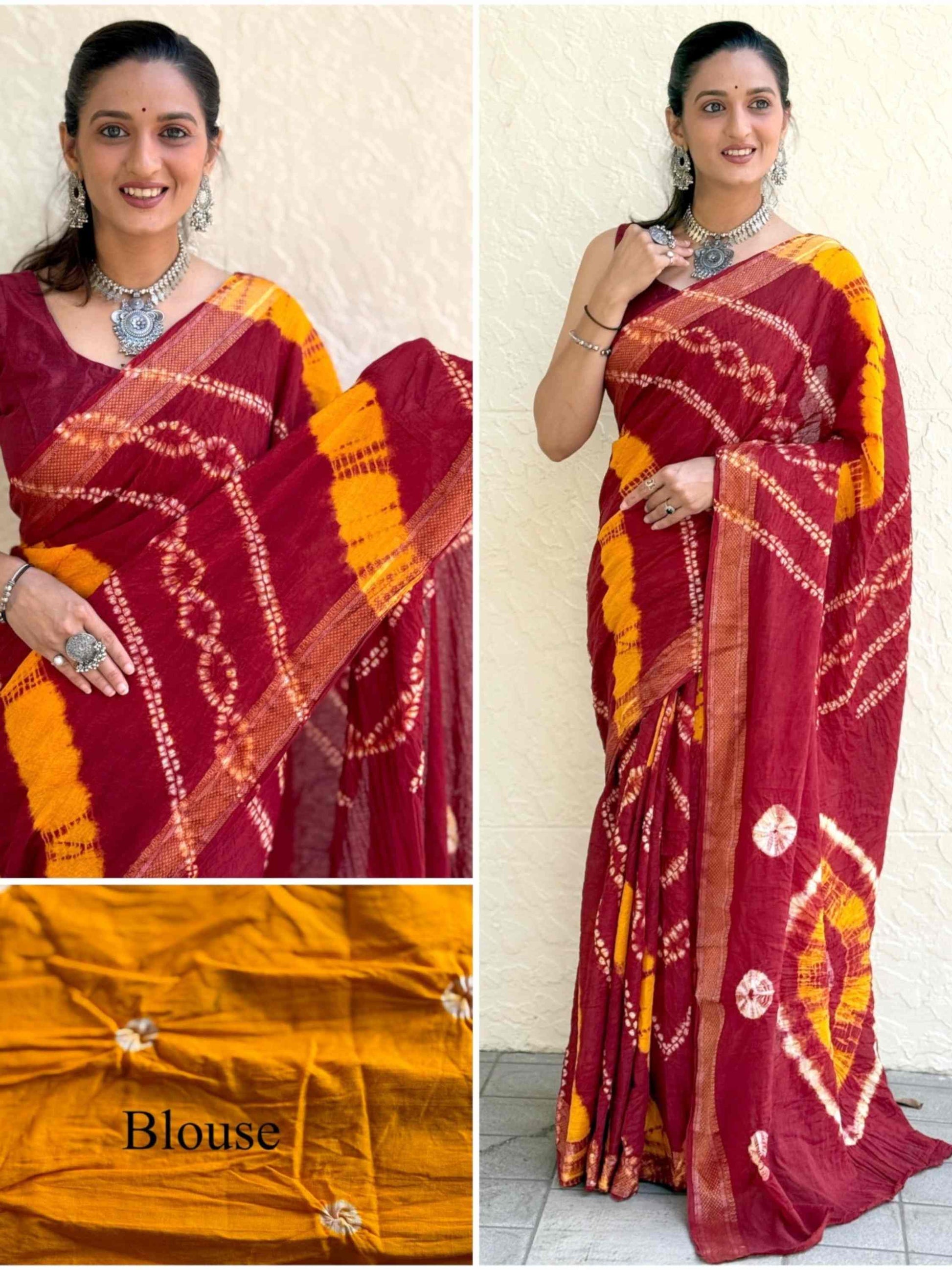 Pure Mulmul Cotton Saree Red