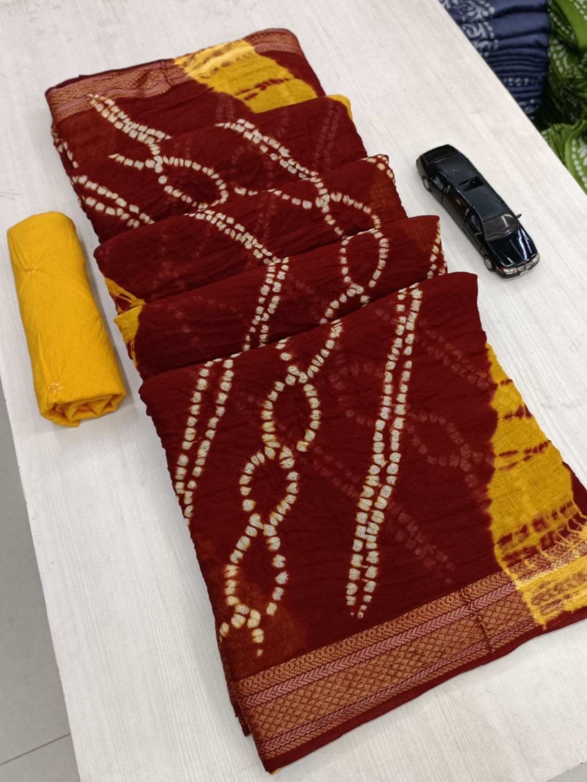 Pure Mulmul Cotton Saree Red