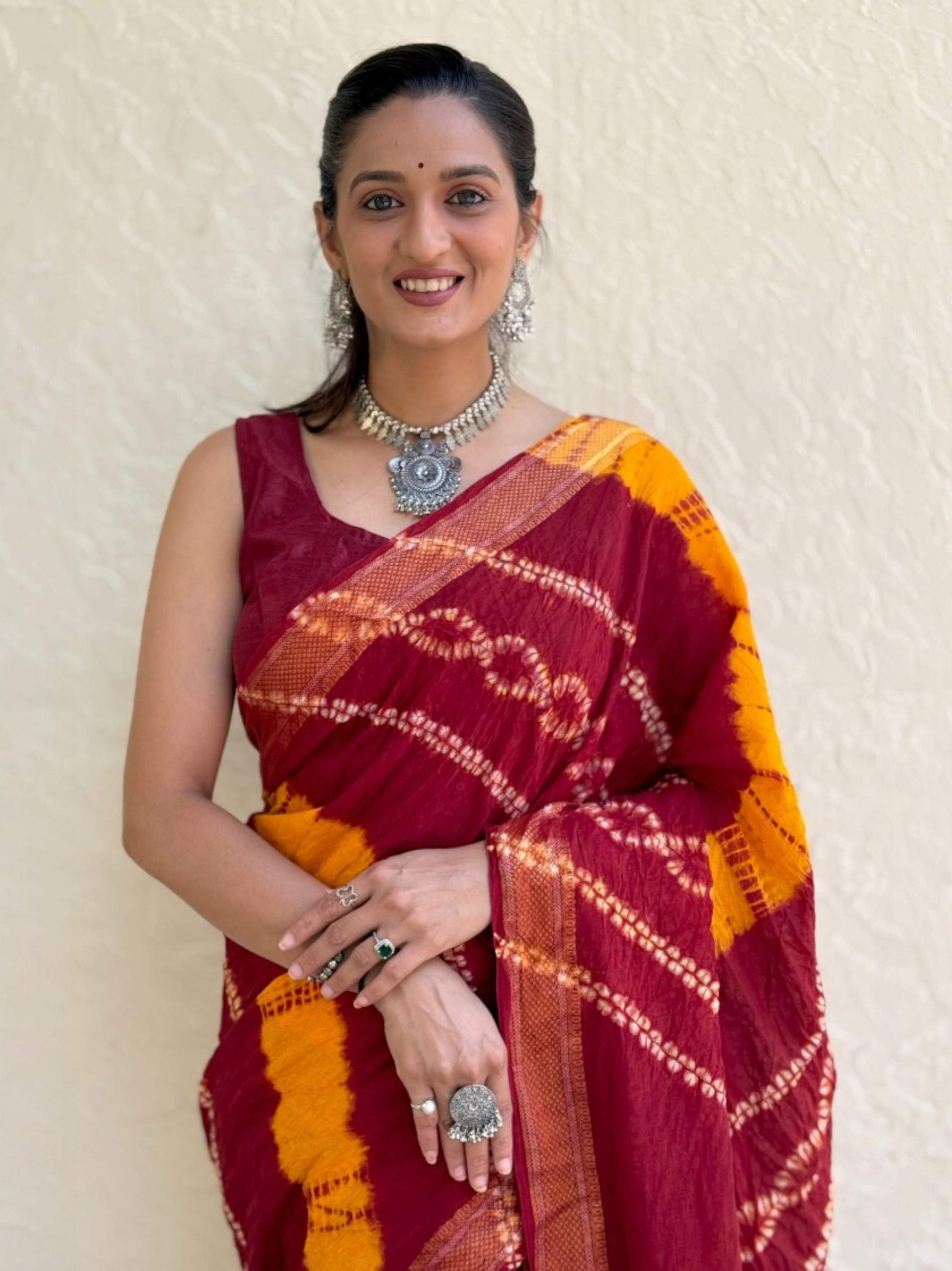 Pure Mulmul Cotton Saree Red