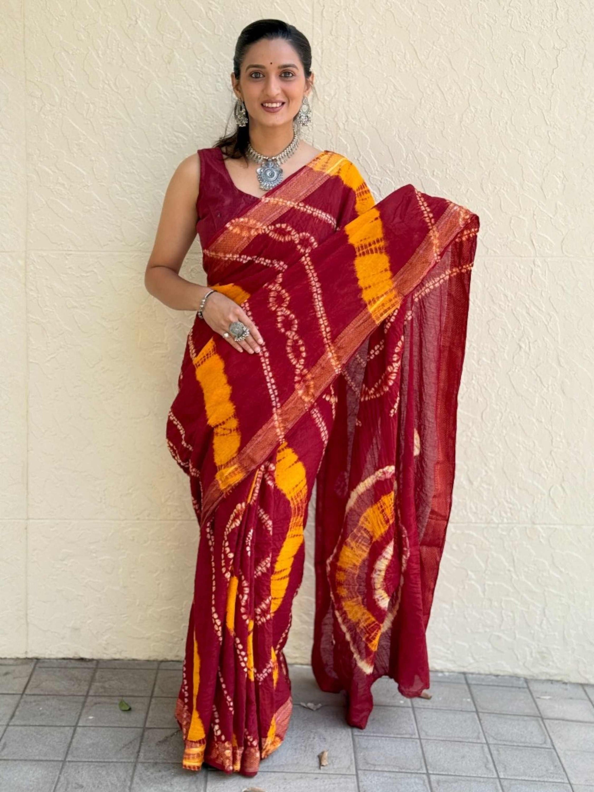 Pure Mulmul Cotton Saree Red