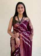 Pure Mulmul Cotton Saree Wine