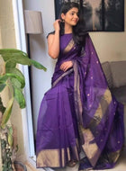 Purple Chanderi Saree