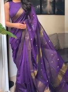 Purple Chanderi Saree