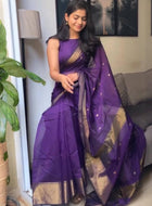 Purple Chanderi Saree