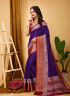 Purple Dola Silk Cotton Saree