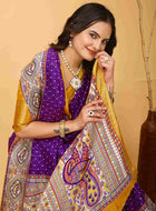 Purple Dola Silk Cotton Saree