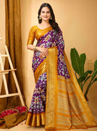 Purple Dola Silk Cotton Saree
