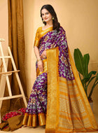 Purple Dola Silk Cotton Saree