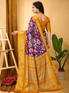 Purple Dola Silk Cotton Saree