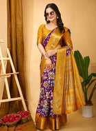 Purple Dola Silk Cotton Saree