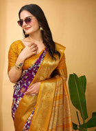Purple Dola Silk Cotton Saree