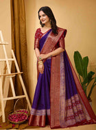 Purple Dola Silk Cotton Saree
