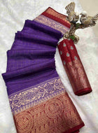 Purple Dola Silk Cotton Saree