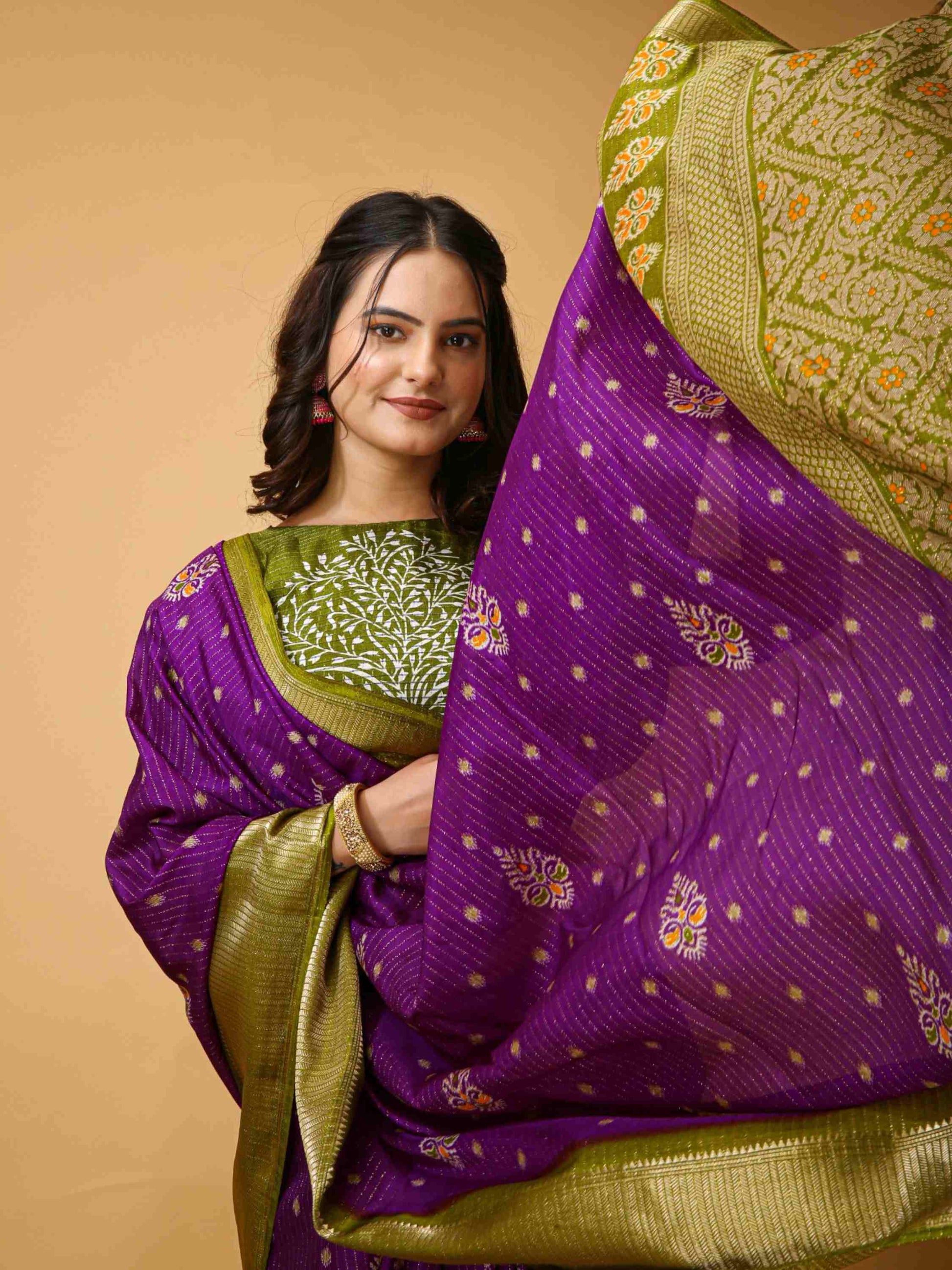 Purple Dola Silk Saree