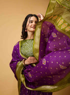 Purple Dola Silk Saree