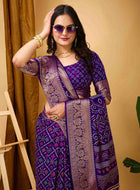 Purple Dola Silk Saree