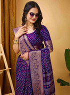 Purple Dola Silk Saree