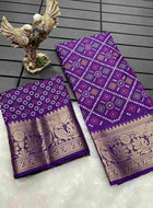 Purple Dola Silk Saree
