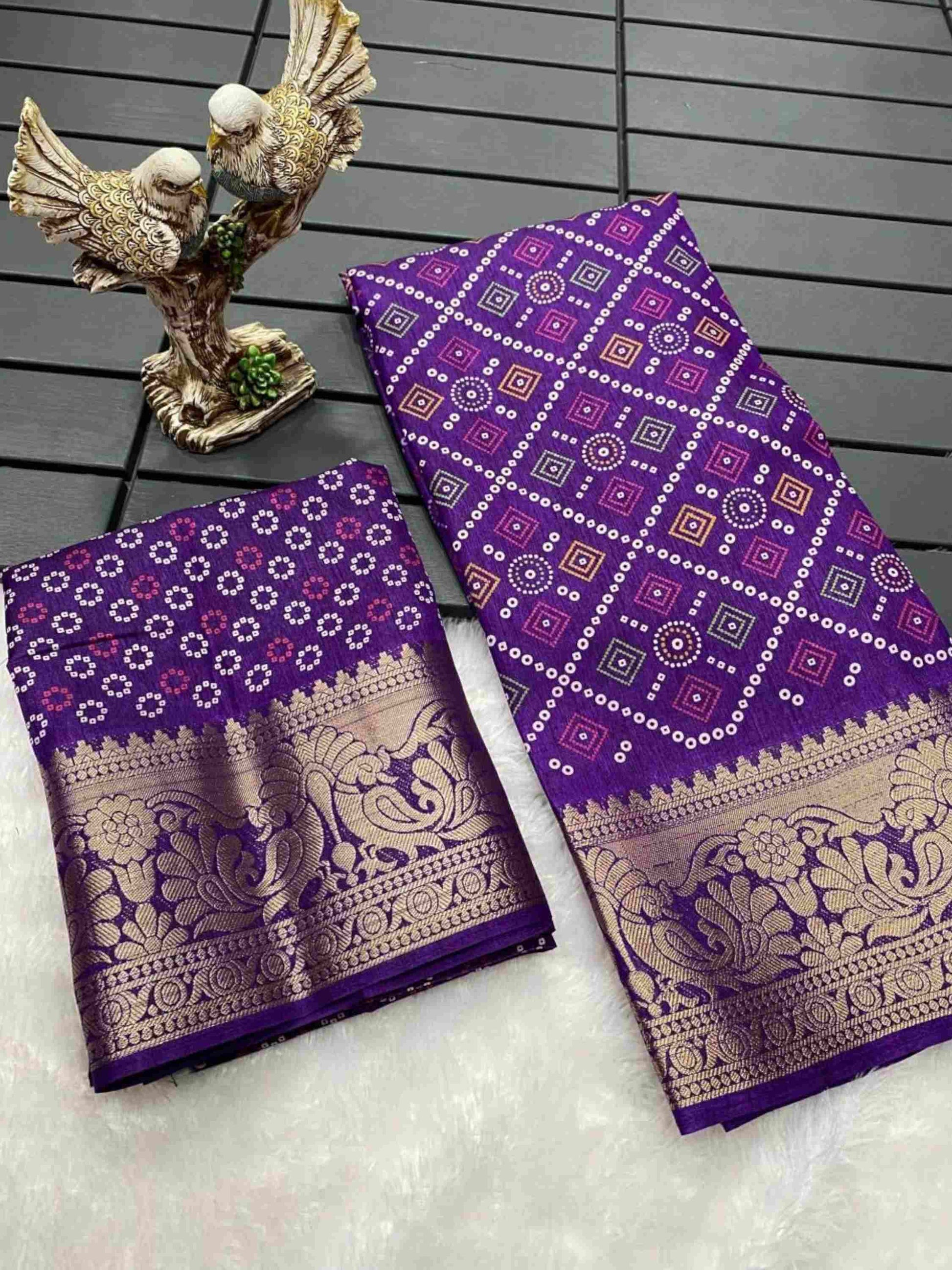 Purple Dola Silk Saree
