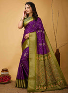 Purple Dola Silk Saree