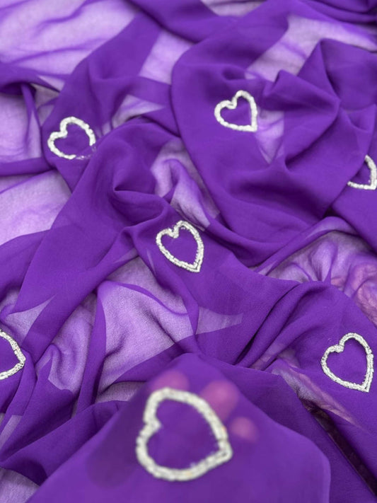 Purple Georgette Saree