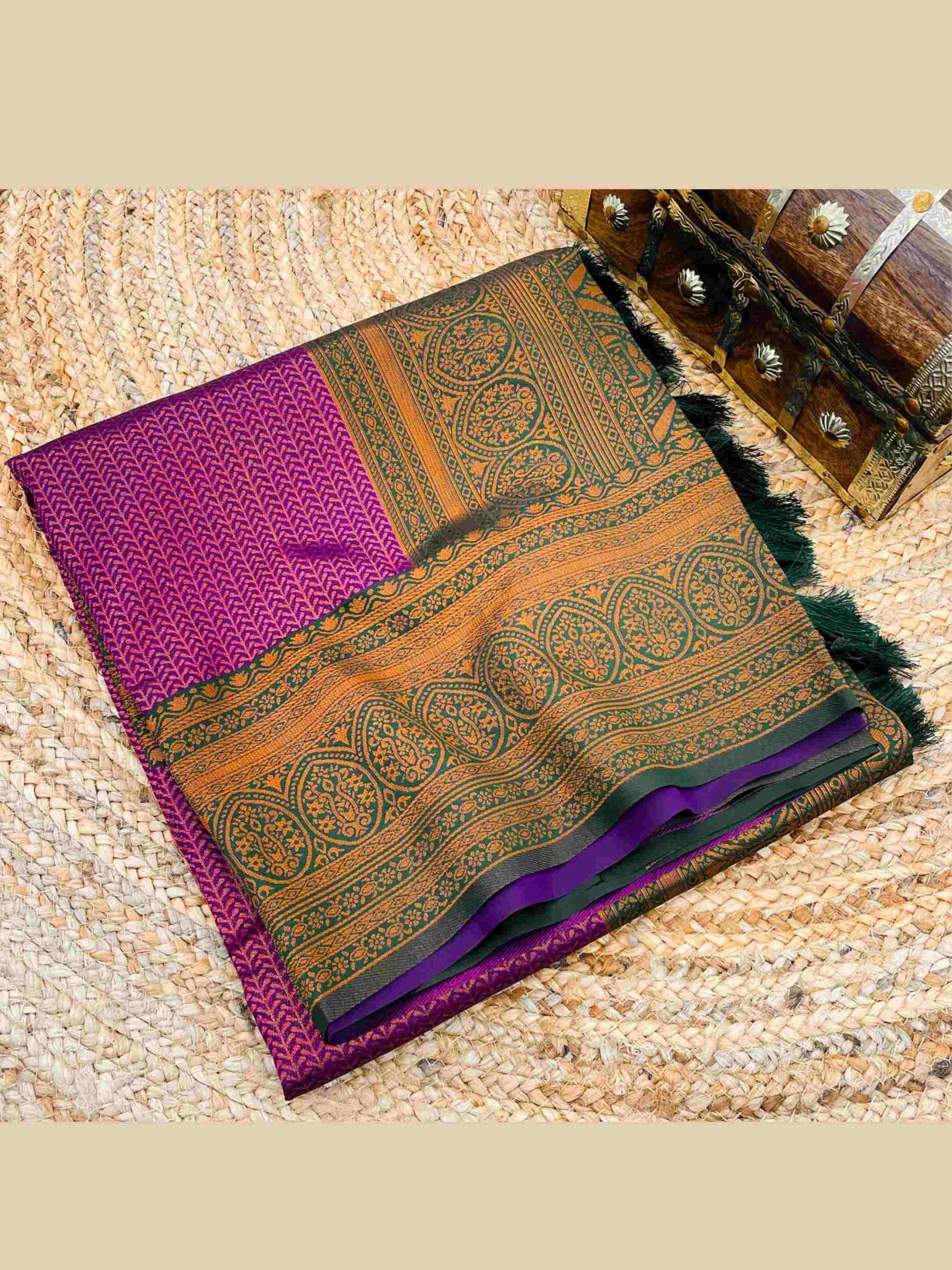 Purple Kanchipuram Silk Saree