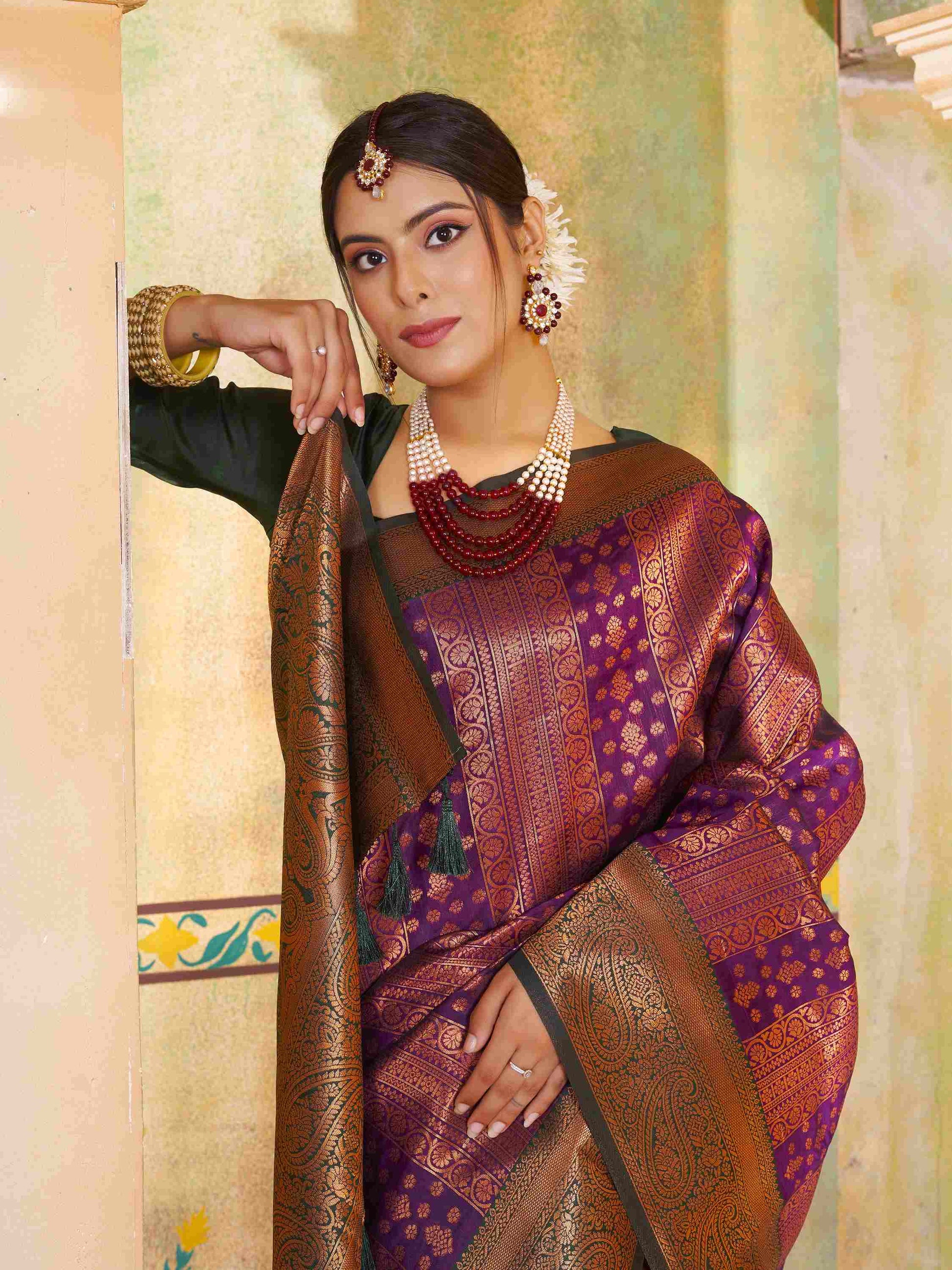 Purple Kanjivaram Silk Saree