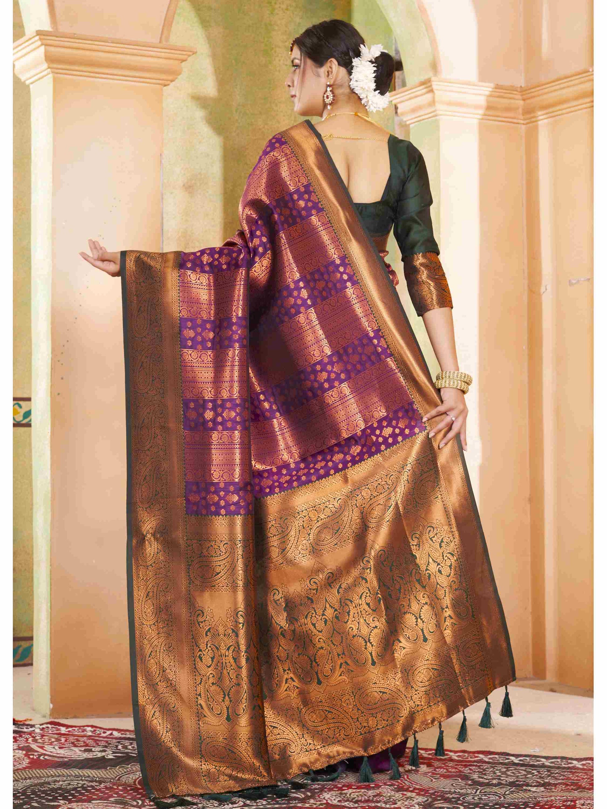 Purple Kanjivaram Silk Saree